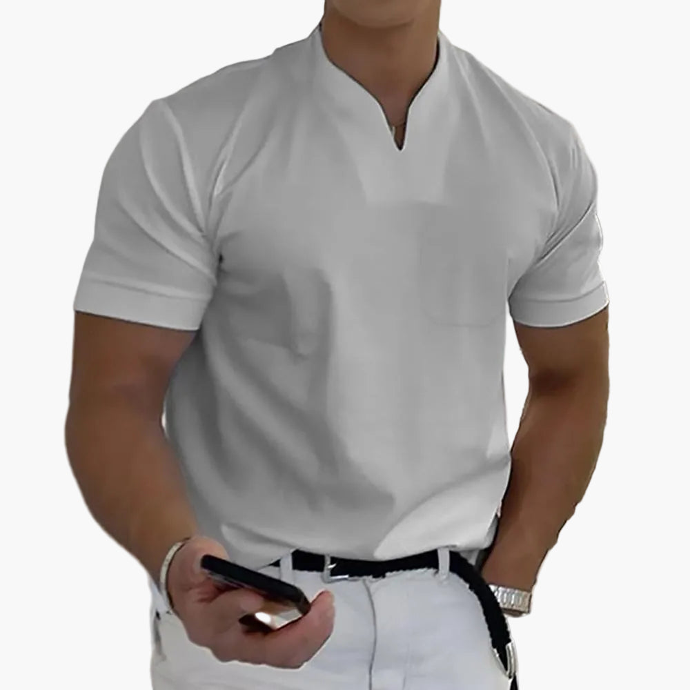 Men's Contemporary Polo Shirt – Stylish Short-Sleeved Shirt for Leisure & Office