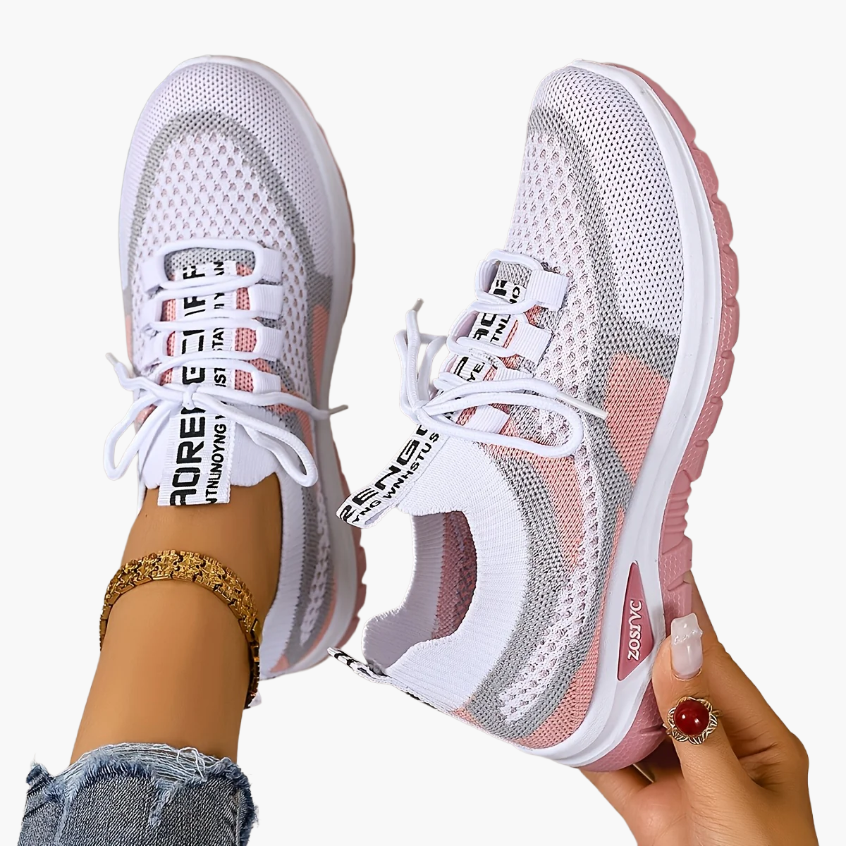 Damen Sneaker Freizeit Sportliche Laufschuhe Atmungsaktiv Komfortabel