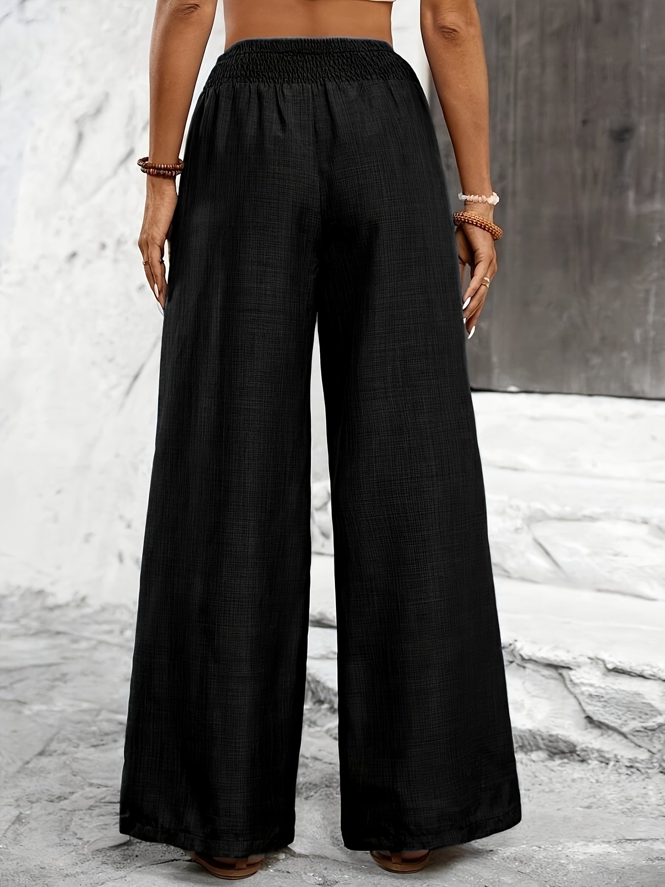 Women's Wide Elegant Pants with Elastic Waistband – Perfect for Everyday and Leisure