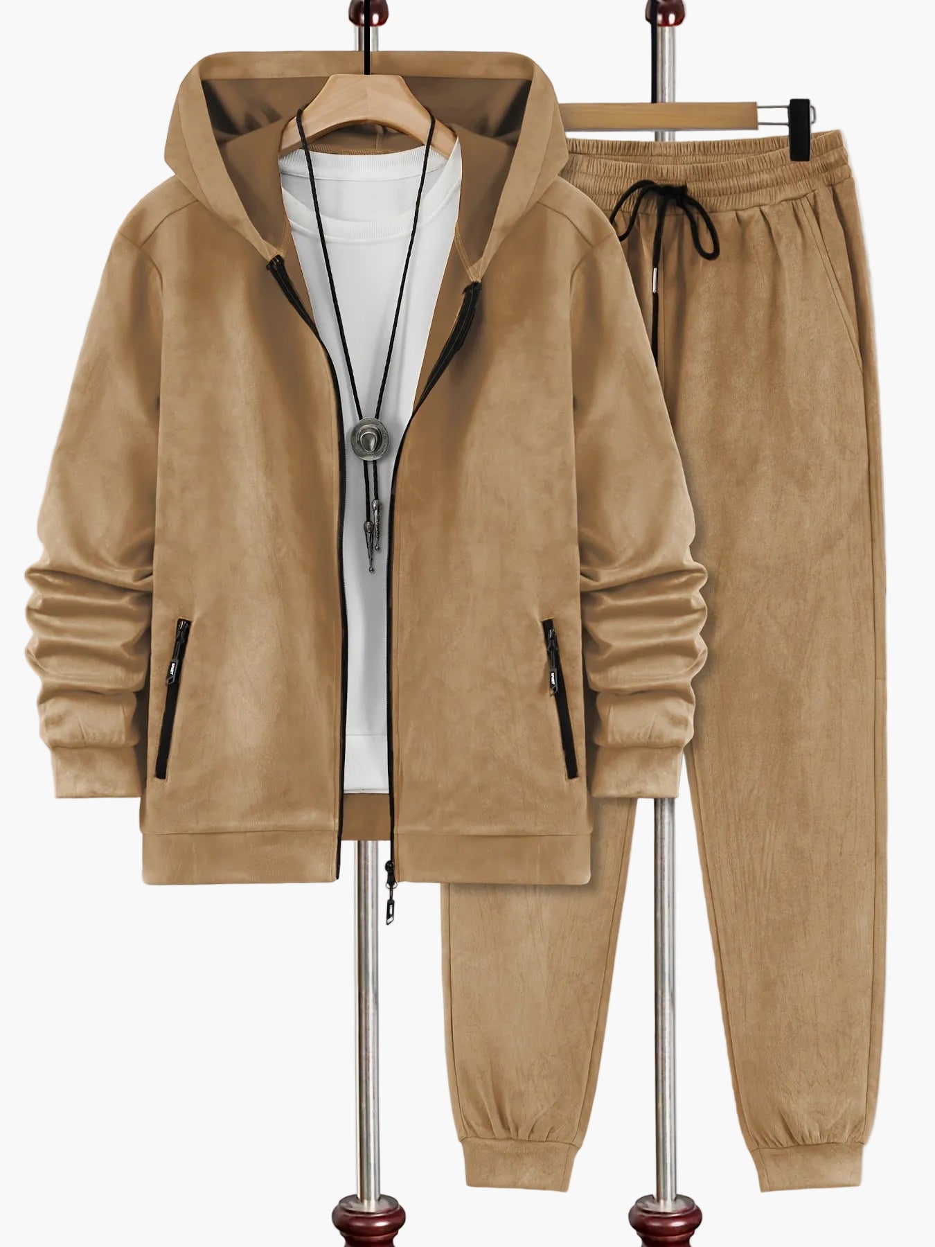 Men's Sweat Suit Set with Hooded Jacket and Zipper – Sporty & Casual for Leisure and Everyday Use
