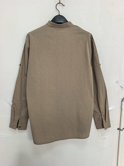 Men's Long Sleeve Henley Shirt with Stand Collar – Modern Casual Style for Everyday and Vacation