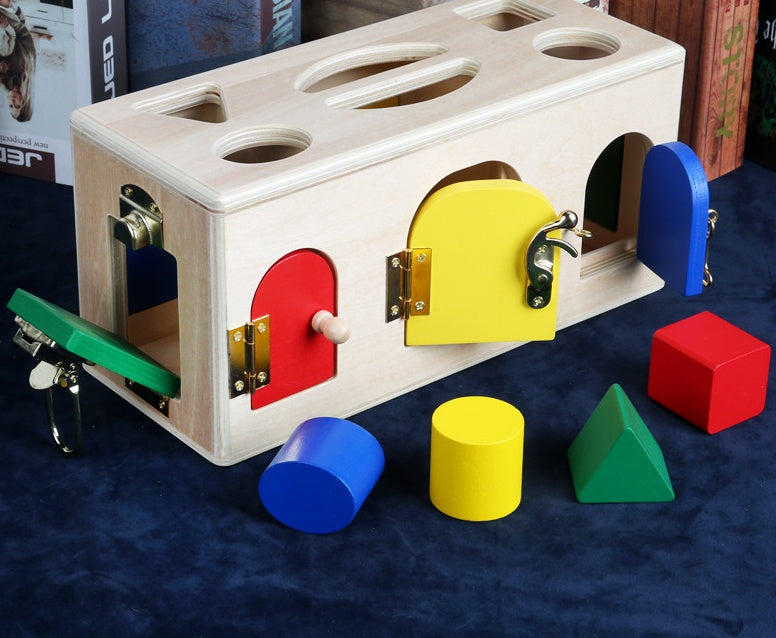 Children's Montessori Educational Toy Shape Sorting Box with Locks – Educational Motor Skills Toy