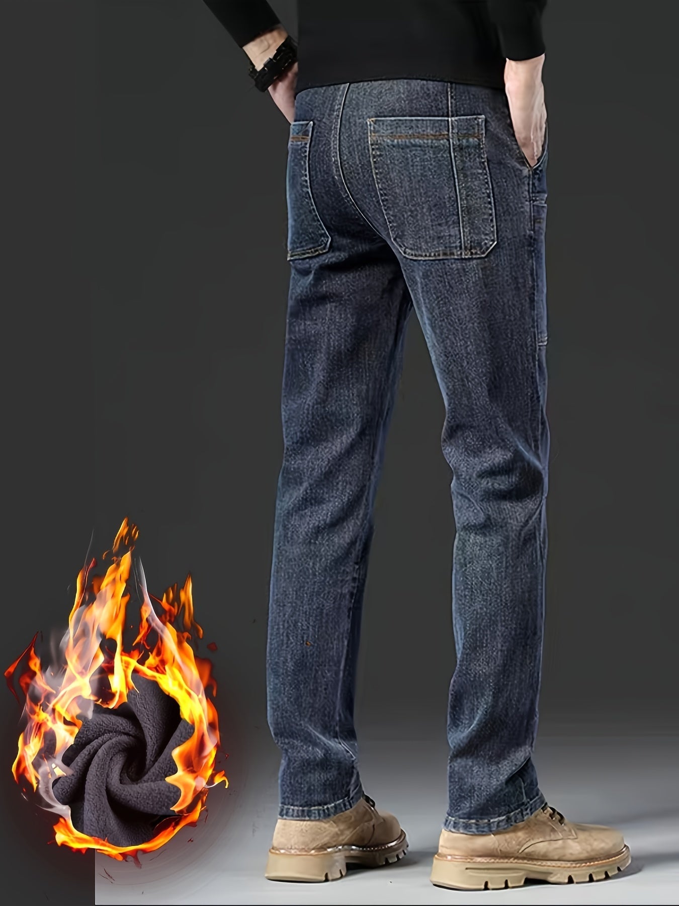 Herren Thermojeans mit Fleecelining und aufgesetzten Taschen