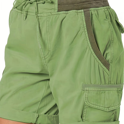 Women's Casual Shorts with Drawstring and Cargo Pockets – Comfortable Summer Bermuda Shorts