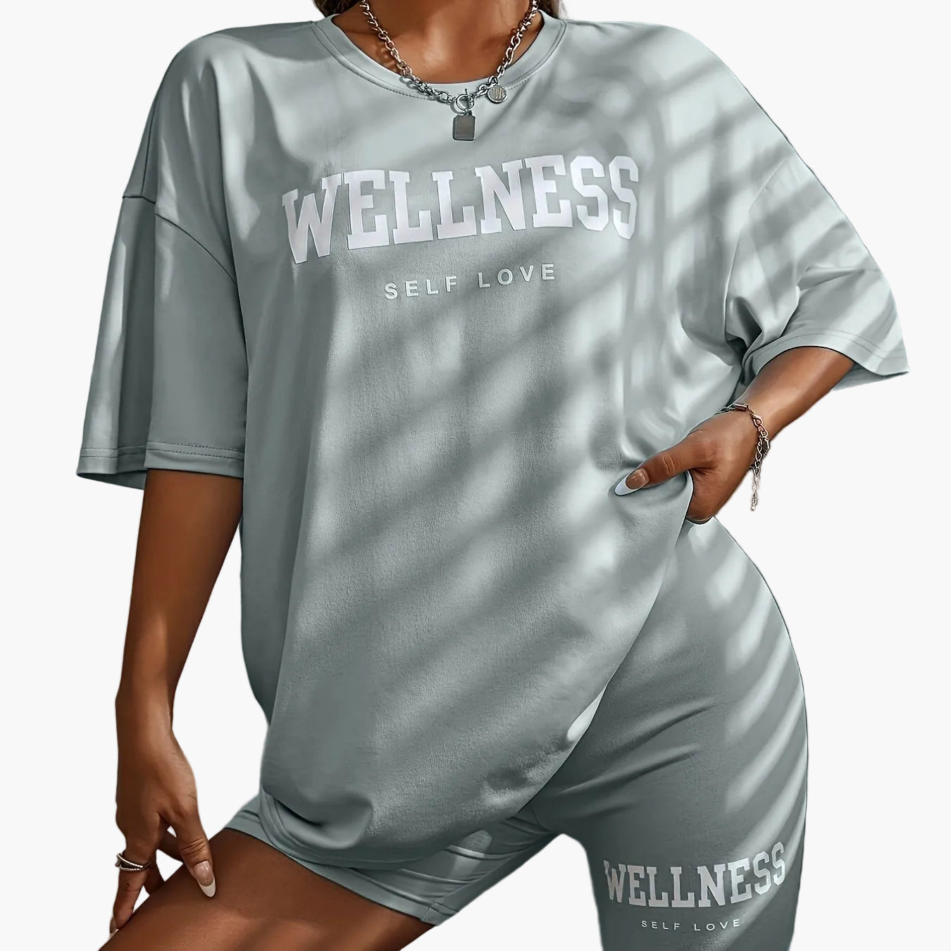Women's Wellness Oversize Lounge Set – Relaxation & Casual Look with Statement Print