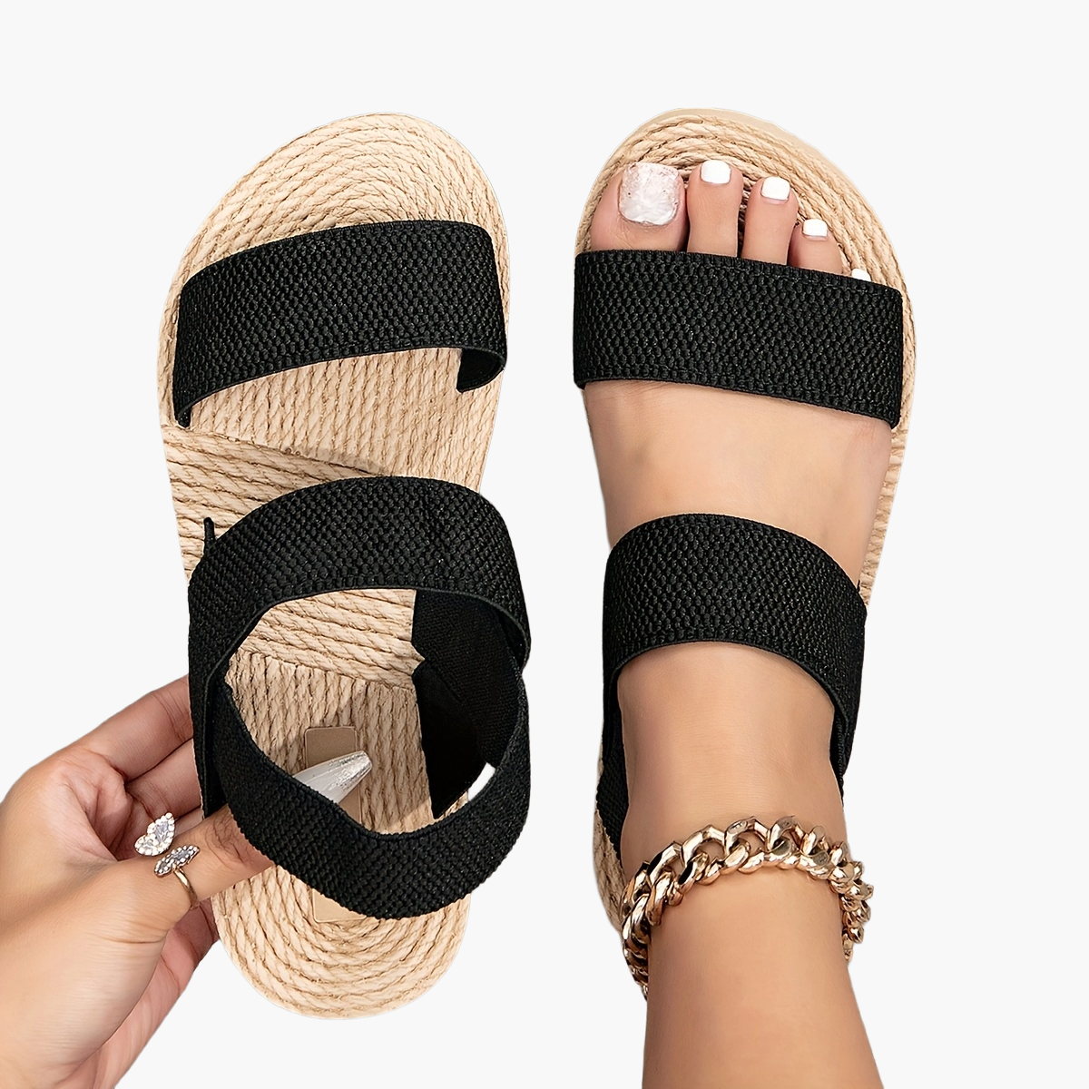 Women's Summer Platform Sandals with Double Straps – Comfortable Casual Shoes for Everyday and Vacation