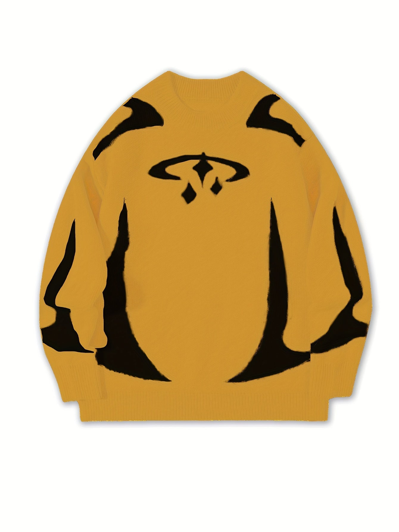 Unisex Strickpullover mit Rundhalsausschnitt und grafischem Muster