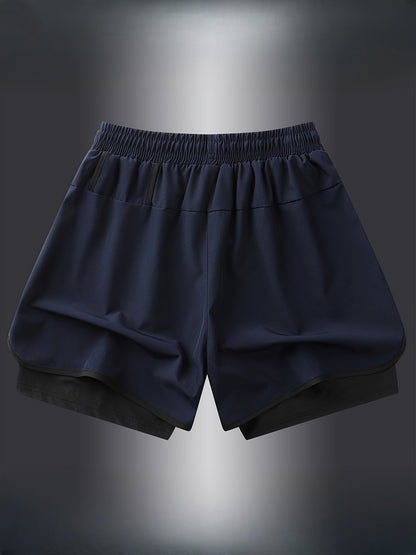 Herren Laufshorts mit integrierter Kompressionshose – Sportliche 2-in-1 Fitnessshorts für Training & Jogging