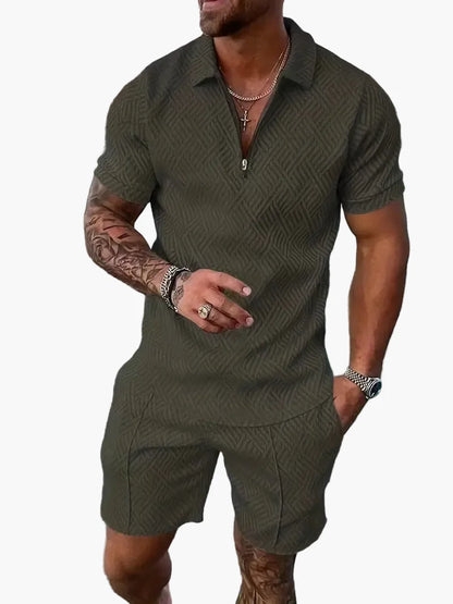 Men's Polo Shirt and Shorts Set – Modern Casual Style for Summer, Vacation & Everyday Wear