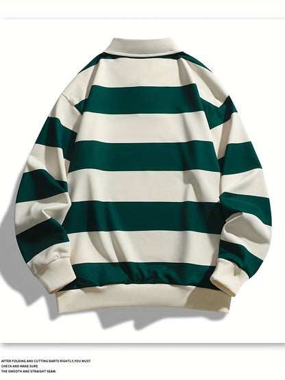 Gestreiftes Langarm-Poloshirt mit Kragen