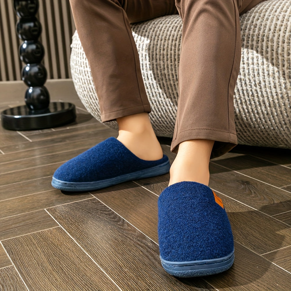 Unisex Warm Plush-Lined Slippers with Non-Slip Soles – Various Colors