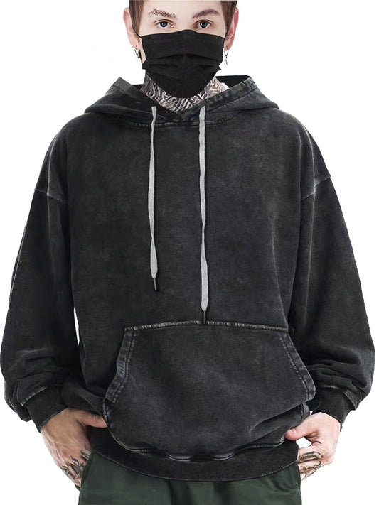 Unisex hoodie in a washed finish with a kangaroo pocket