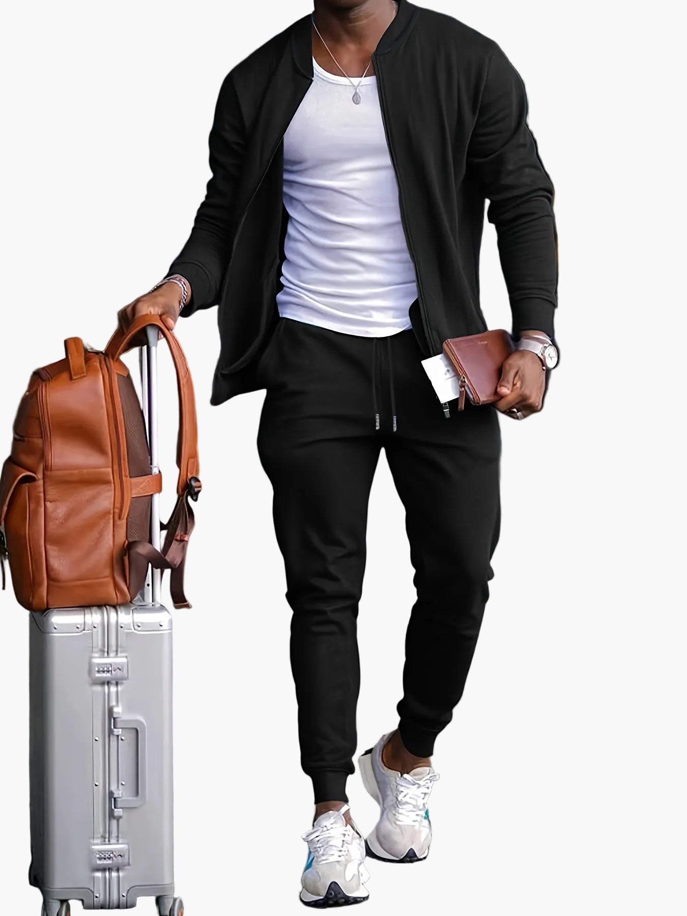 Men's Exercise Suit Set – Contemporary Sports and Leisure Outfit for Travel & Everyday Use