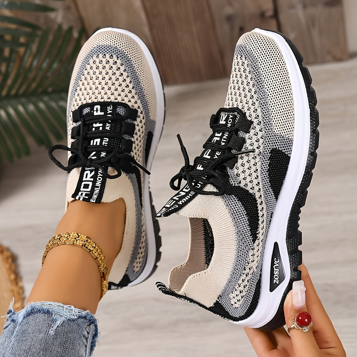 Damen Sneaker Freizeit Sportliche Laufschuhe Atmungsaktiv Komfortabel