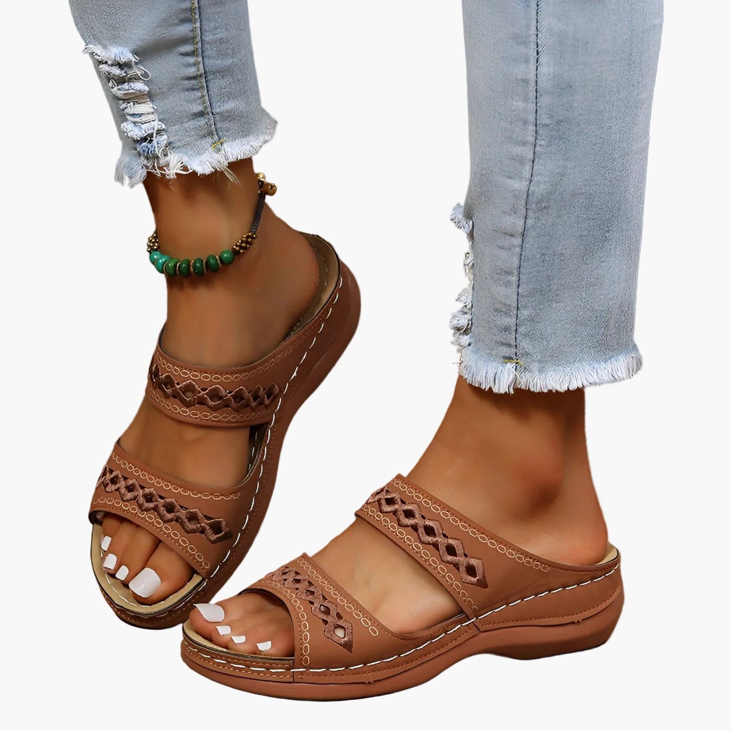 Damen Komfort-Sandalen mit orthopädischem Fußbett und verstellbarem Riemen – Modische Freizeitsandalen für Alltag und Reisen