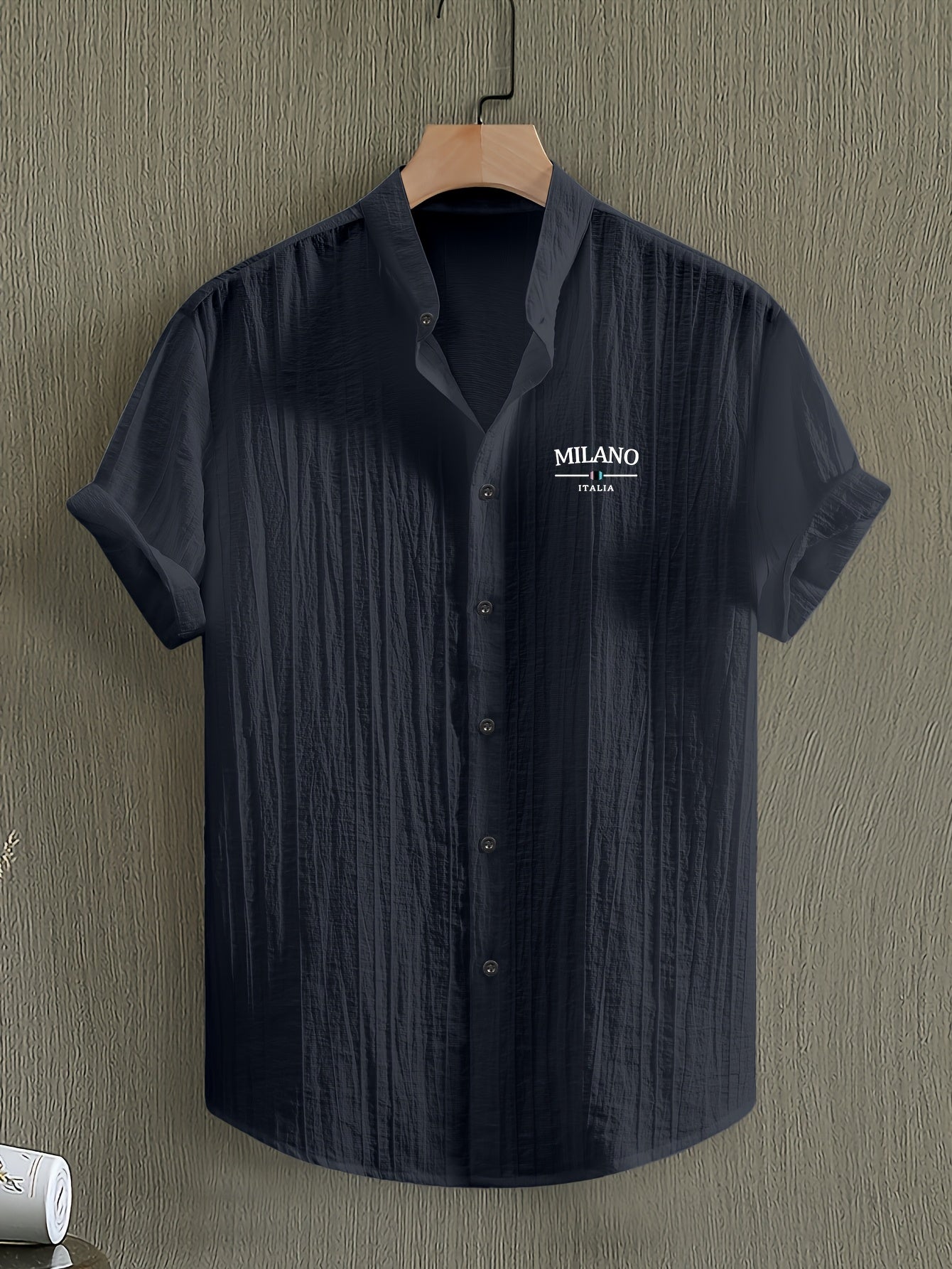 Men's Stand Collar Summer Casual Shirt with Button Placket – Urban Milano Design