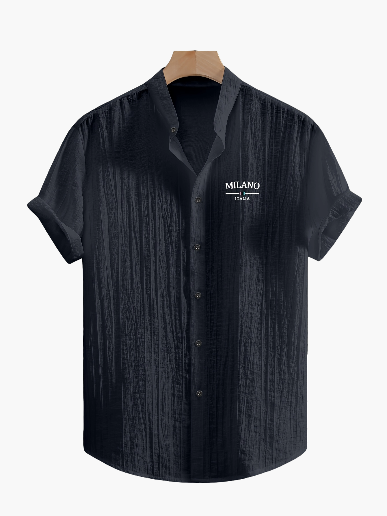 Men's Stand Collar Summer Casual Shirt with Button Placket – Urban Milano Design