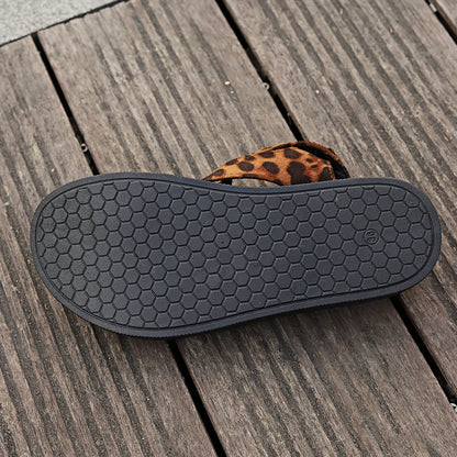 Women's Platform Sandals with Leopard Print – Fashionable Summer Sandals with Ankle Strap and Platform Heel