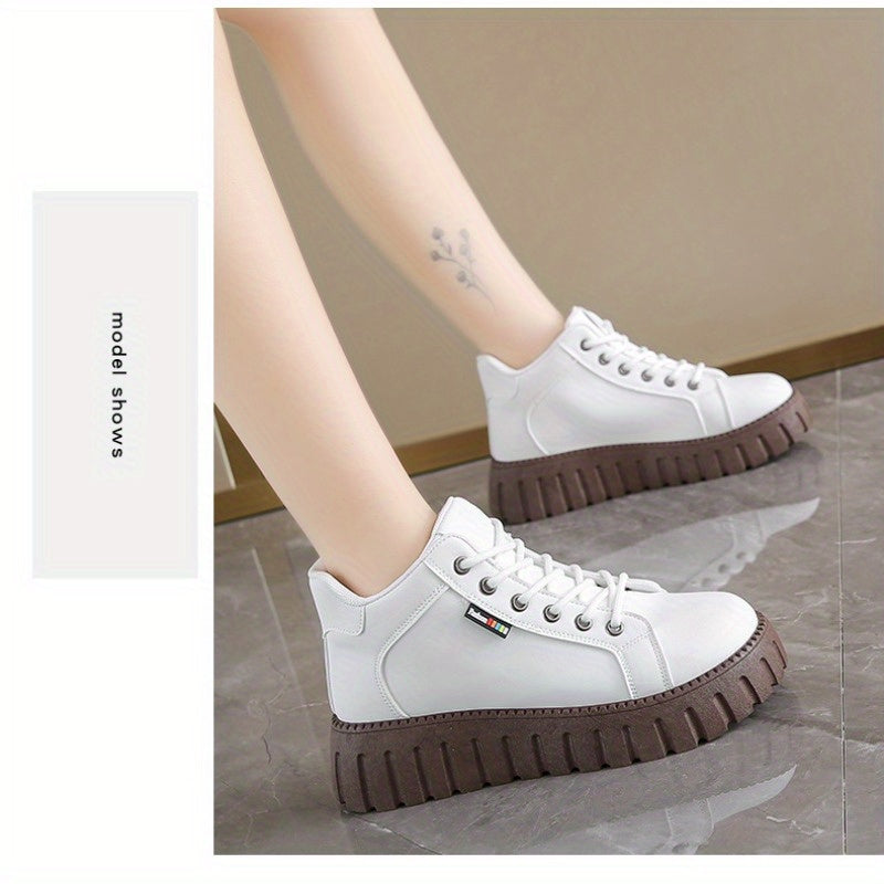 Women’s black lace-up ankle boots with chunky soles