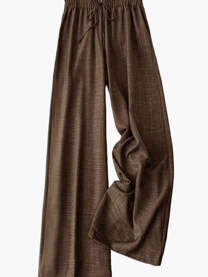 Damen Weite Freizeithose im Straight-Leg-Stil mit Kordelzug – Perfekt für Frühling & Sommer