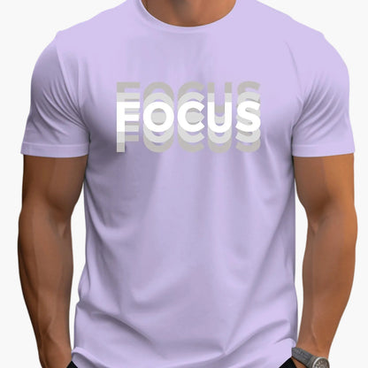 Men's T-Shirt with Trendy FOCUS Print – Urban Motivational Shirt for Leisure & Fitness