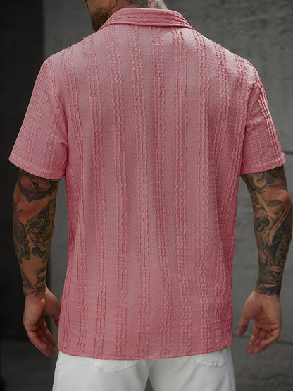 Men's Short-Sleeve Striped Shirt – Modern Summer Shirt for Leisure & Vacation