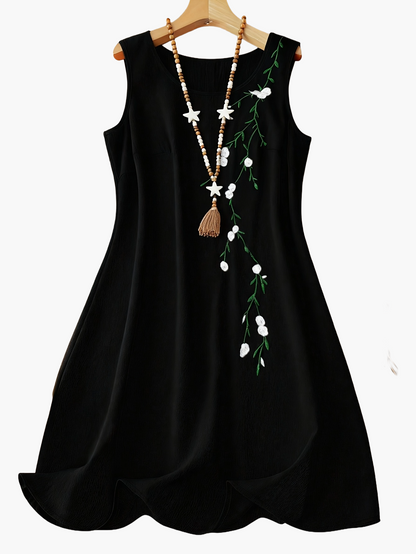 Women's Casual Dress with Embroidery and Floral Pattern – Elegant Summer Style for Everyday and Going Out