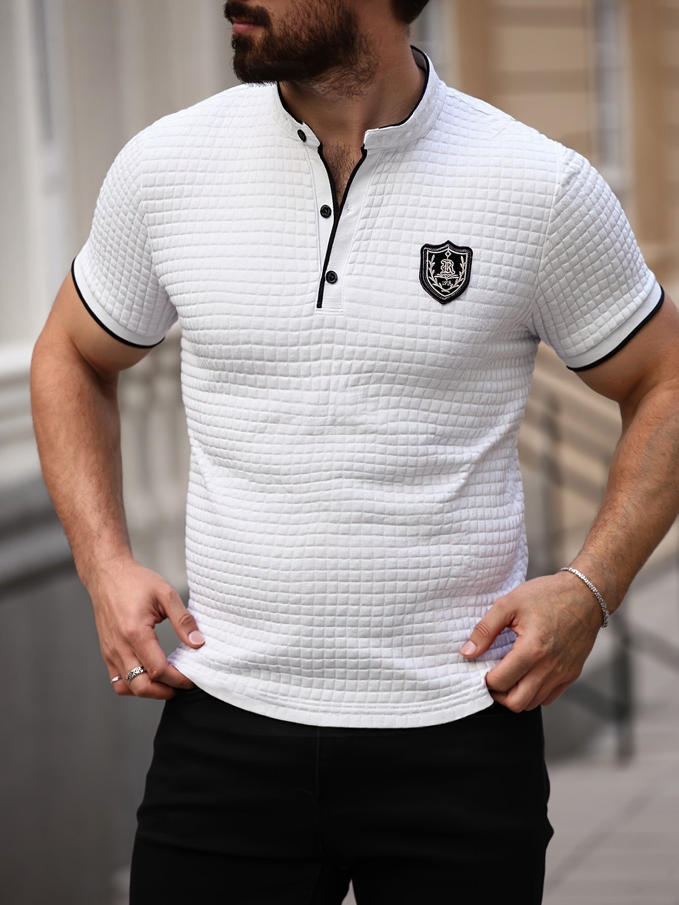 Men's Polo Shirt Modern Casual with Stand-up Collar and Button Placket – Stylish Casual Shirt