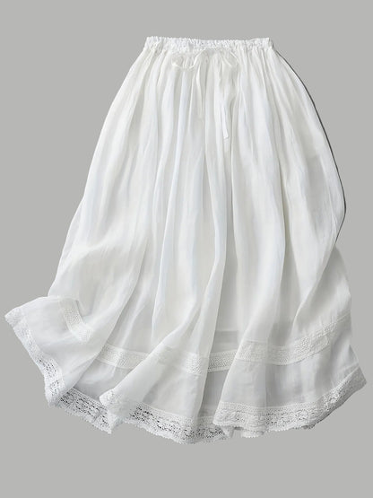 Women's Vintage Slip with Lace for Summer, Midi Petticoat in Romantic Style
