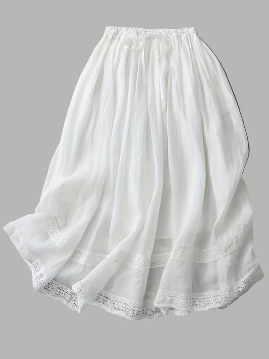 Women's Vintage Slip with Lace for Summer, Midi Petticoat in Romantic Style