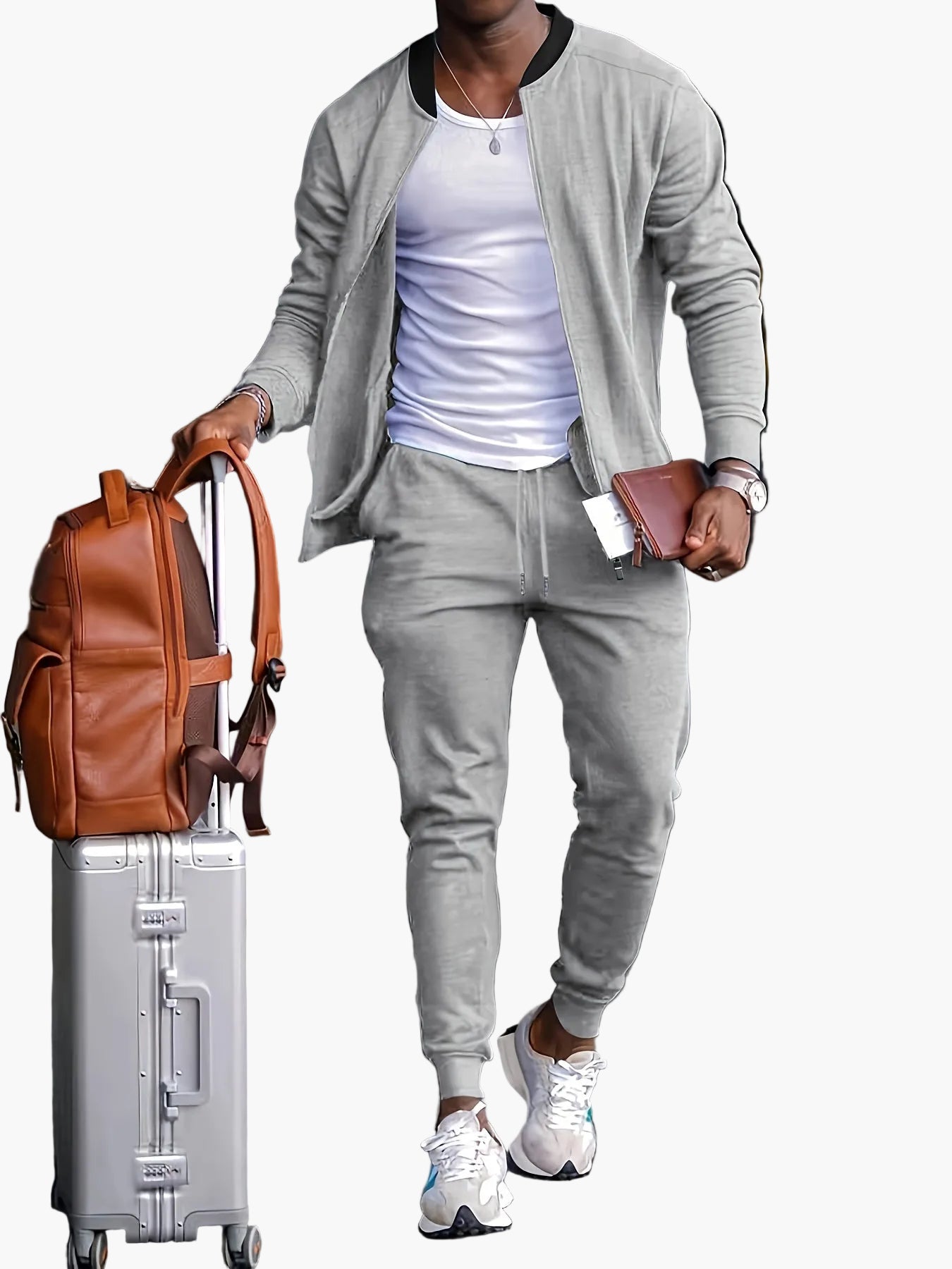Men's Exercise Suit Set – Contemporary Sports and Leisure Outfit for Travel & Everyday Use
