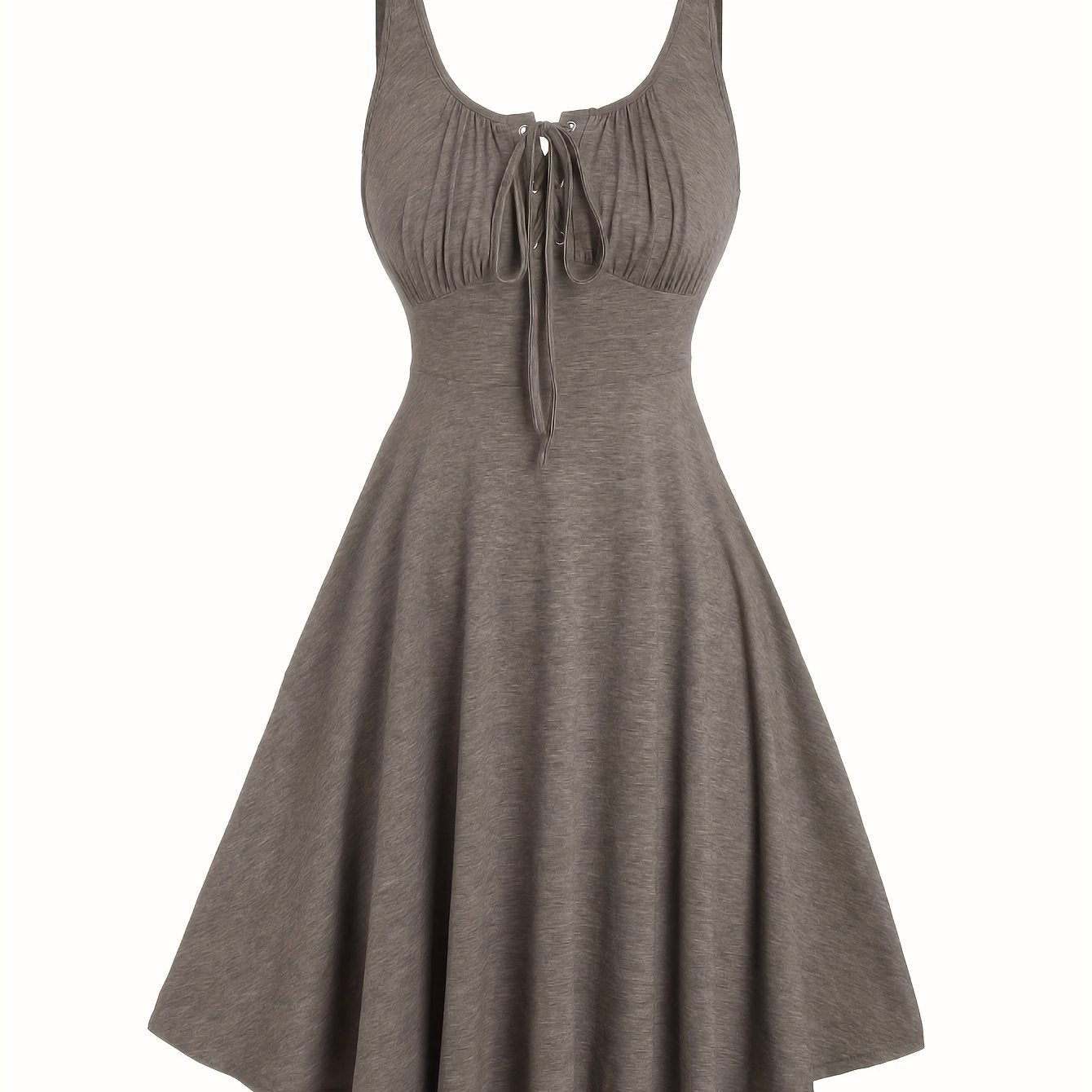Damen Skaterkleid mit Schnürung – Freizeitkleid im Vintage-Stil für Alltag und Sommer