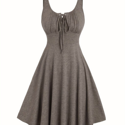 Damen Skaterkleid mit Schnürung – Freizeitkleid im Vintage-Stil für Alltag und Sommer