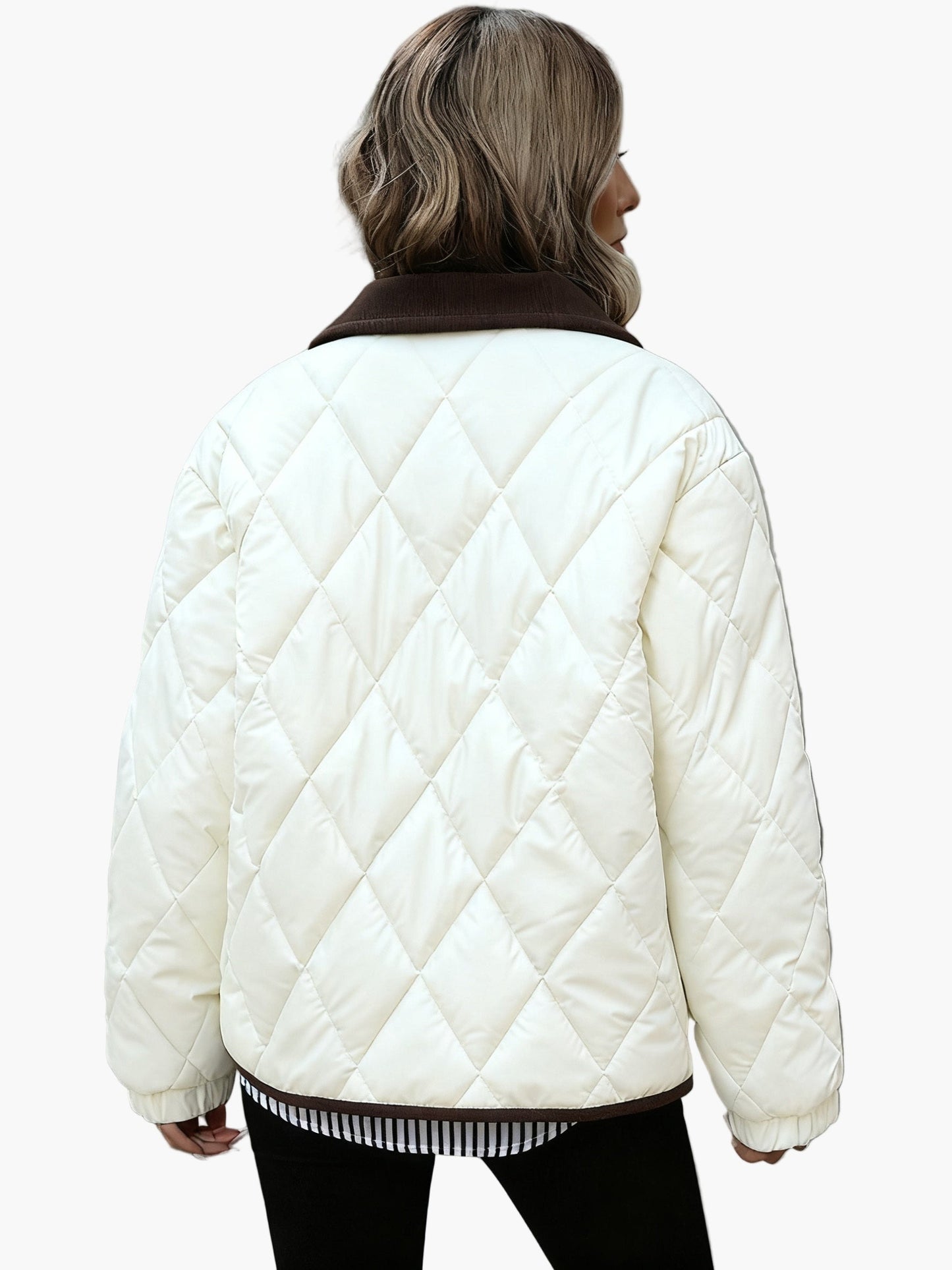 Women's Vintage Quilted Jacket with Contrast Details – Stylish Transitional Jacket for Everyday and Leisure