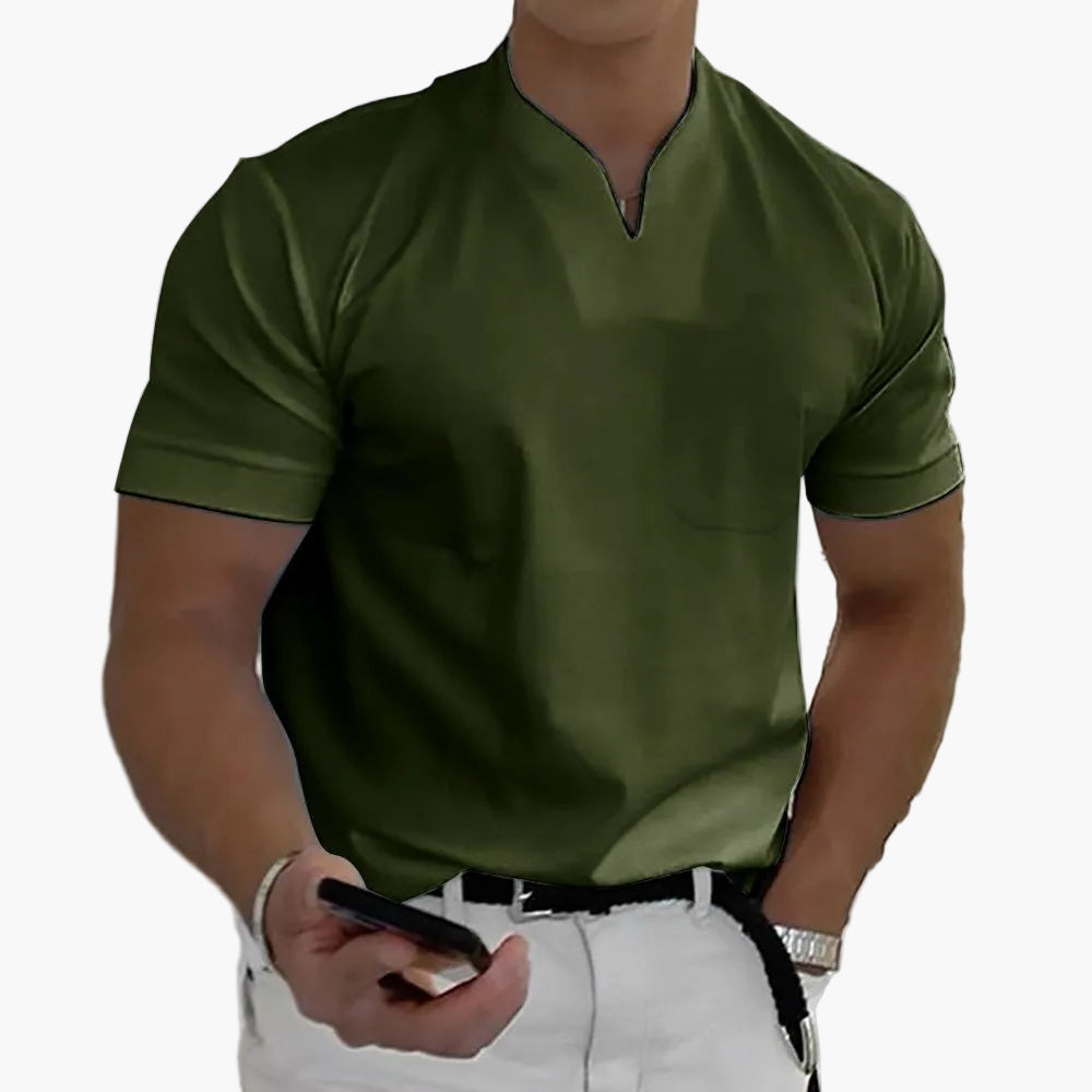 Men's Contemporary Polo Shirt – Stylish Short-Sleeved Shirt for Leisure & Office