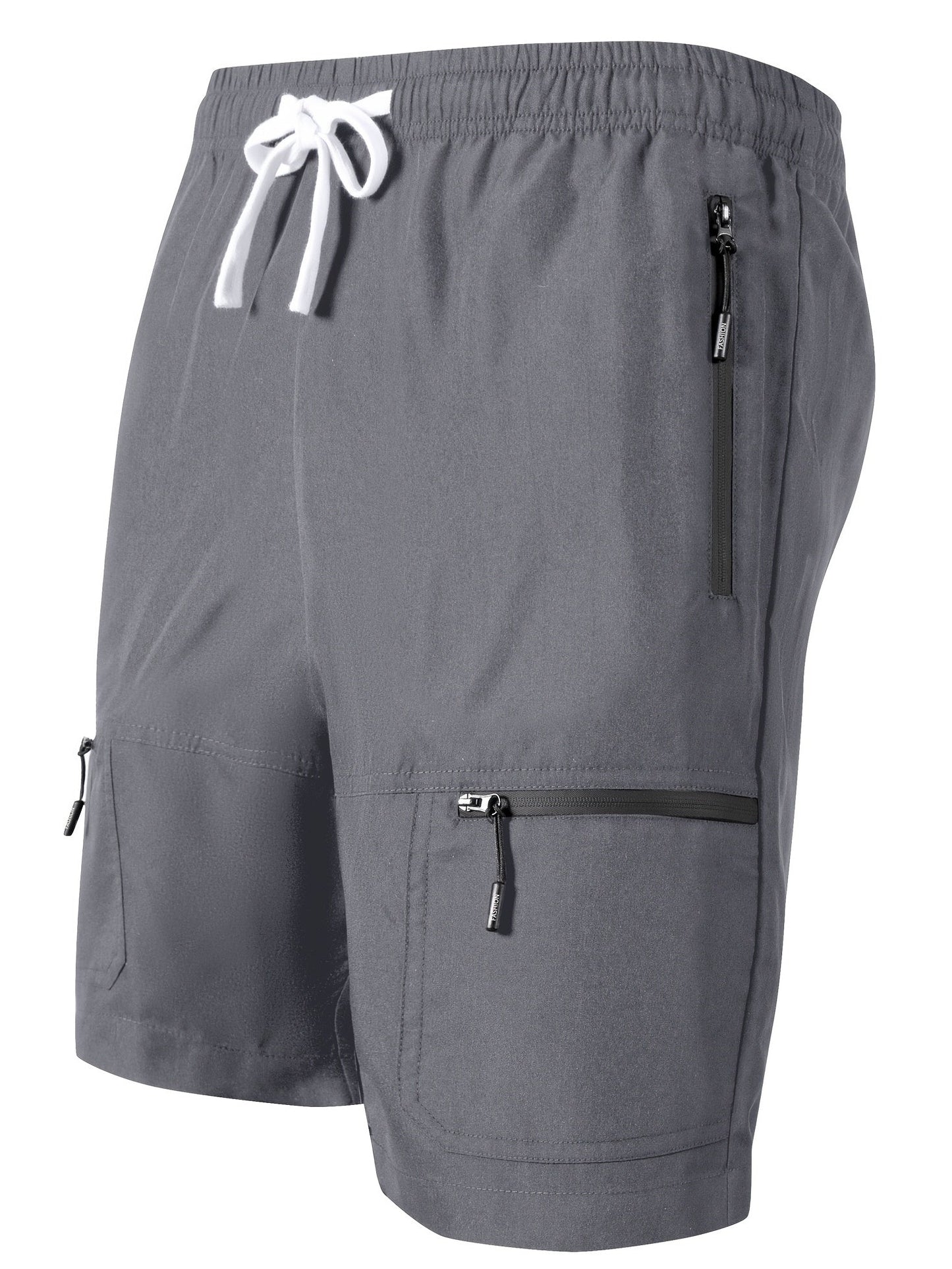 Men's Sports Shorts with Zipper Pockets and Drawstring – Perfect for Leisure and Fitness