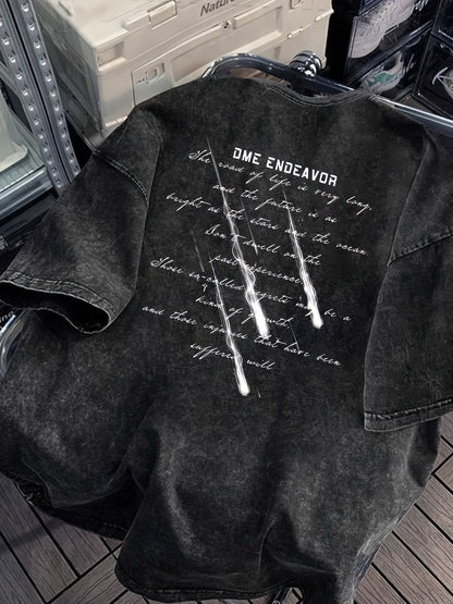 Men's Oversize Streetwear T-Shirt with Print – Casual Leisure Style for Adults