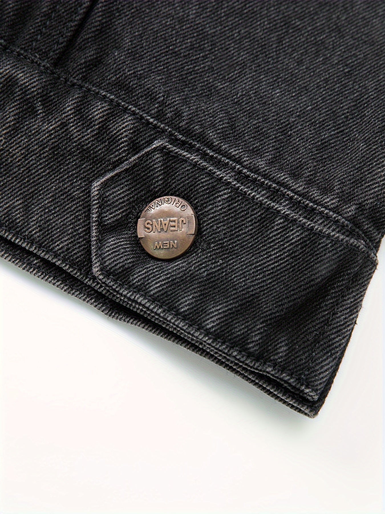 Men's black washed sleeveless denim vest