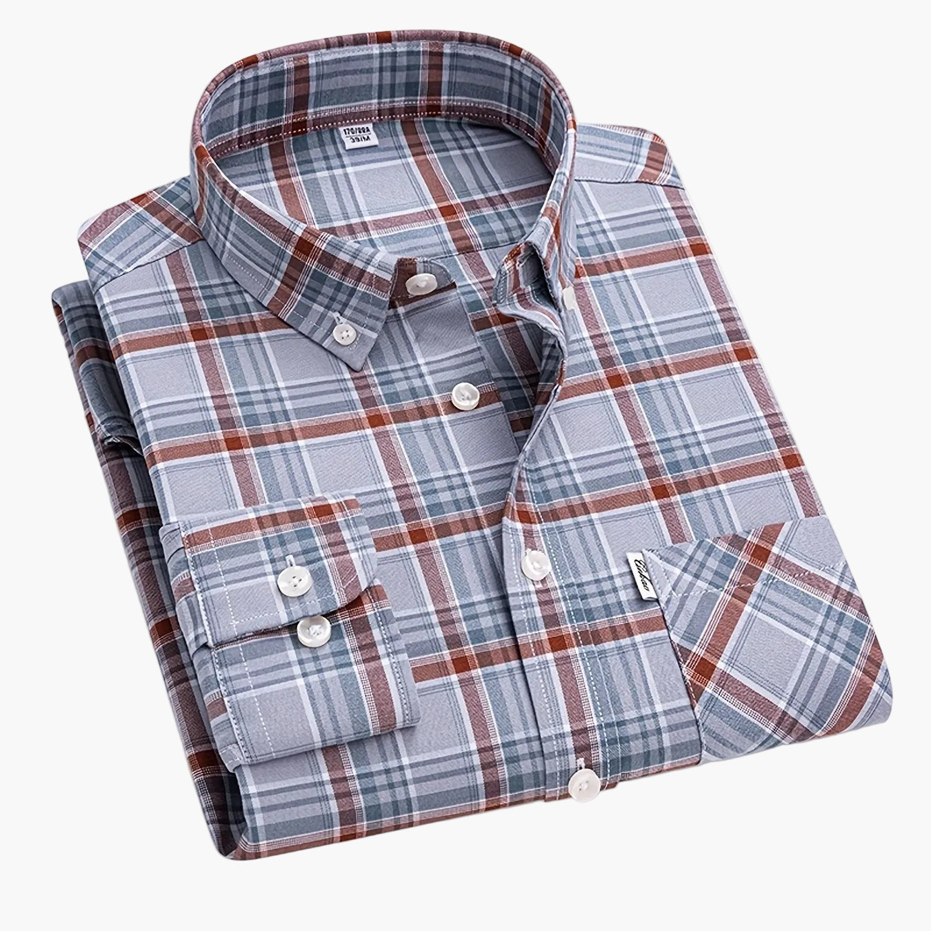Men's Casual Shirt Checked – Modern Long-Sleeve Shirt for Everyday & Office
