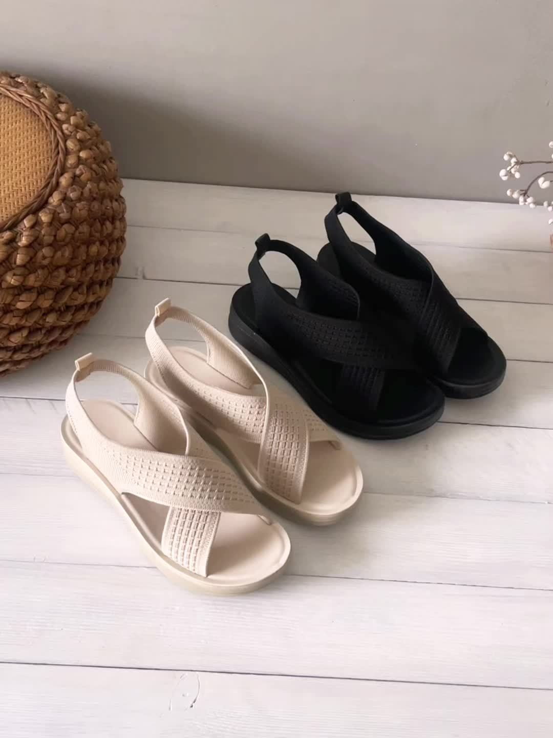 Damen Slingback Sandalen mit Kreuzriemen – Bequeme Alltagssandalen für Freizeit und Stadt