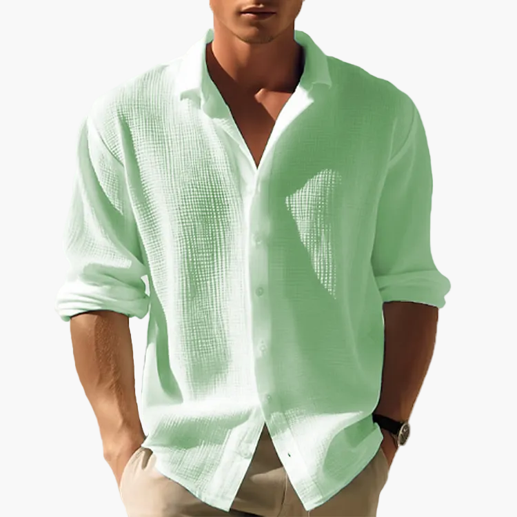 Men's long-sleeve casual shirt with turn-down collar – Modern, lightweight shirt for everyday, office & vacation