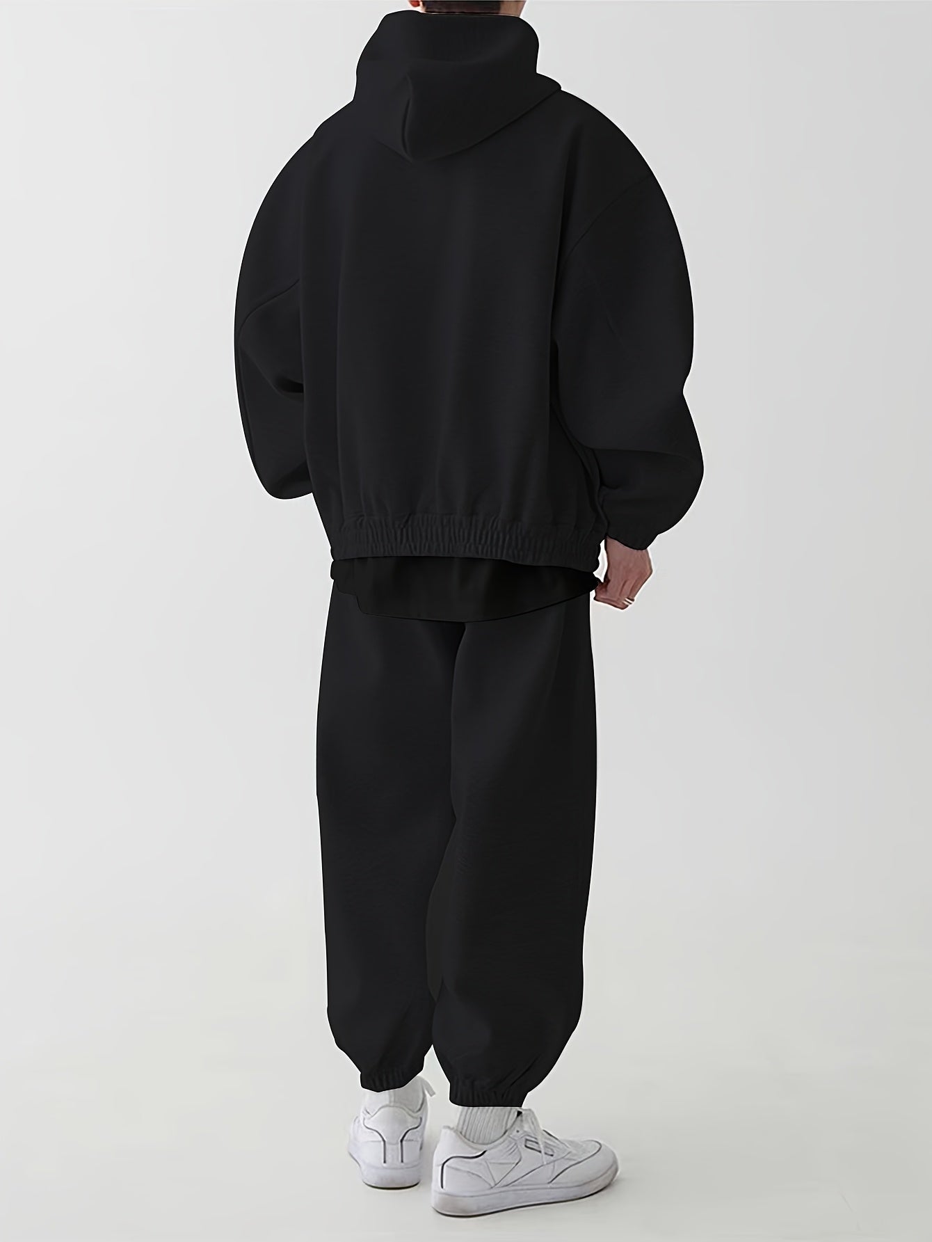 Hoodie & Jogginghose Set Unisex - Grau Melange Sportanzug mit Reißverschluss