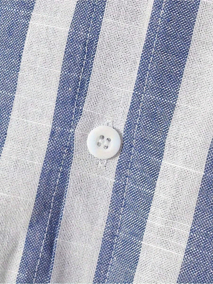 Men's casual shirt with wide stripes and modern cut – Perfect for everyday wear and vacation