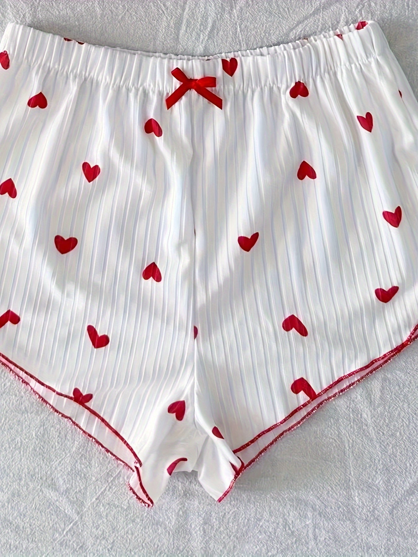 Damen Pyjama Set mit Herzchen-Muster, zweiteilig, für Sommer, sexy Stil, Schlafanzug