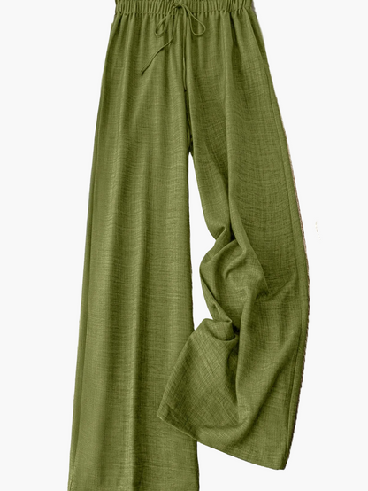 Damen Weite Freizeithose im Straight-Leg-Stil mit Kordelzug – Perfekt für Frühling & Sommer