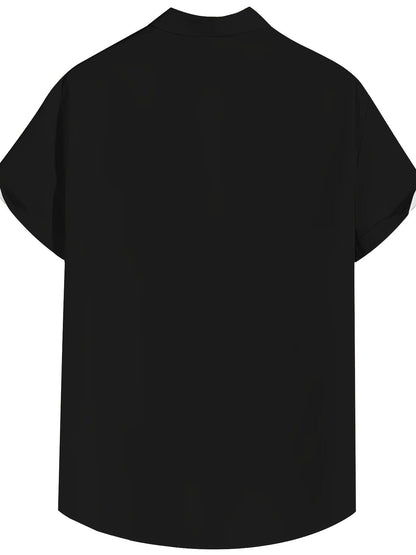 Men's Short Sleeve Bowling Shirt Regular Fit – Retro Casual Style for Everyday & Summer