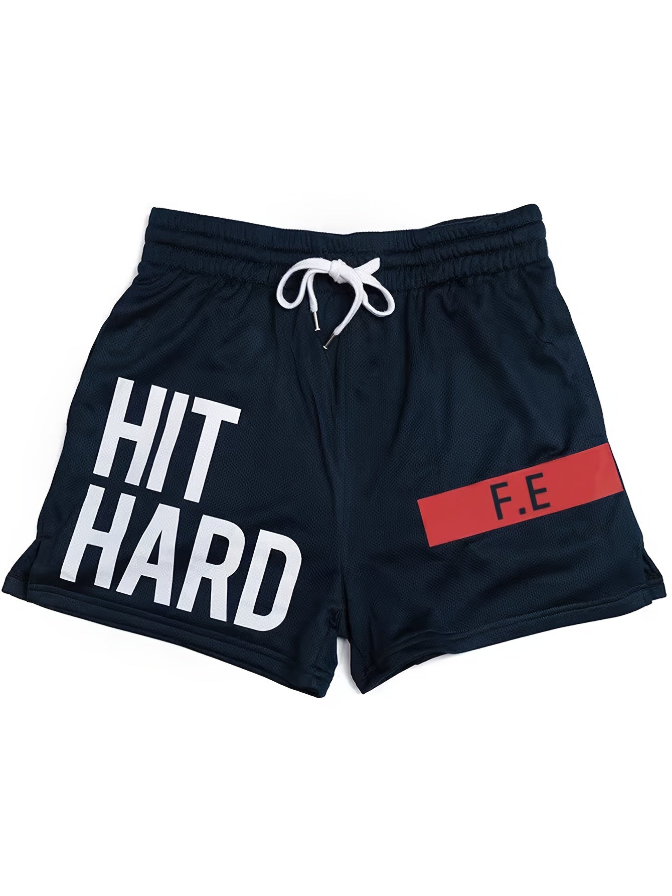 Men's Basketball Shorts with 'HIT HARD' Print – Sporty Look for Training and Leisure