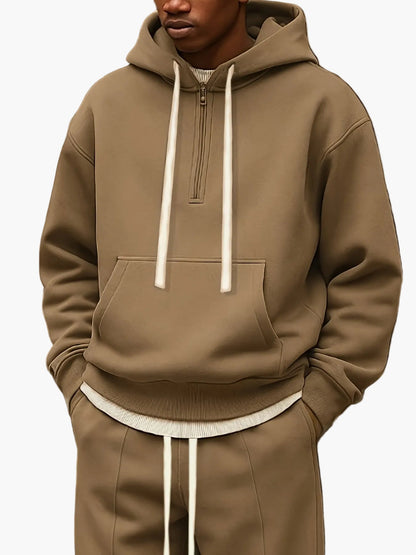 Men's Casual Hooded Sweatshirt Set – Loose Leisure Suit with Hooded Sweatshirt and Trousers for Everyday, Sports & Relaxation