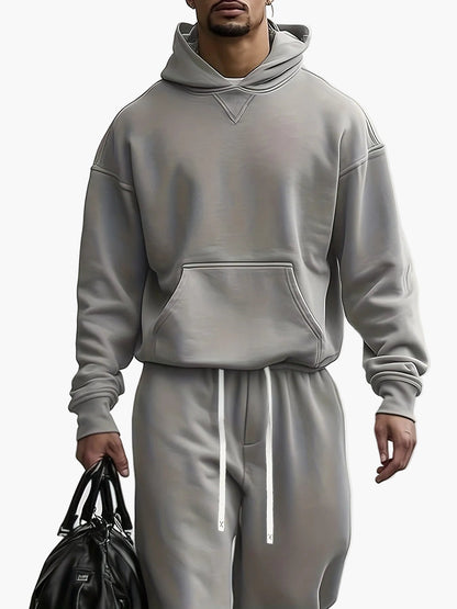 Herren Freizeit Oversize Hoodie Set – Lockerer Streetwear Trainingsanzug für Alltag & Reisen