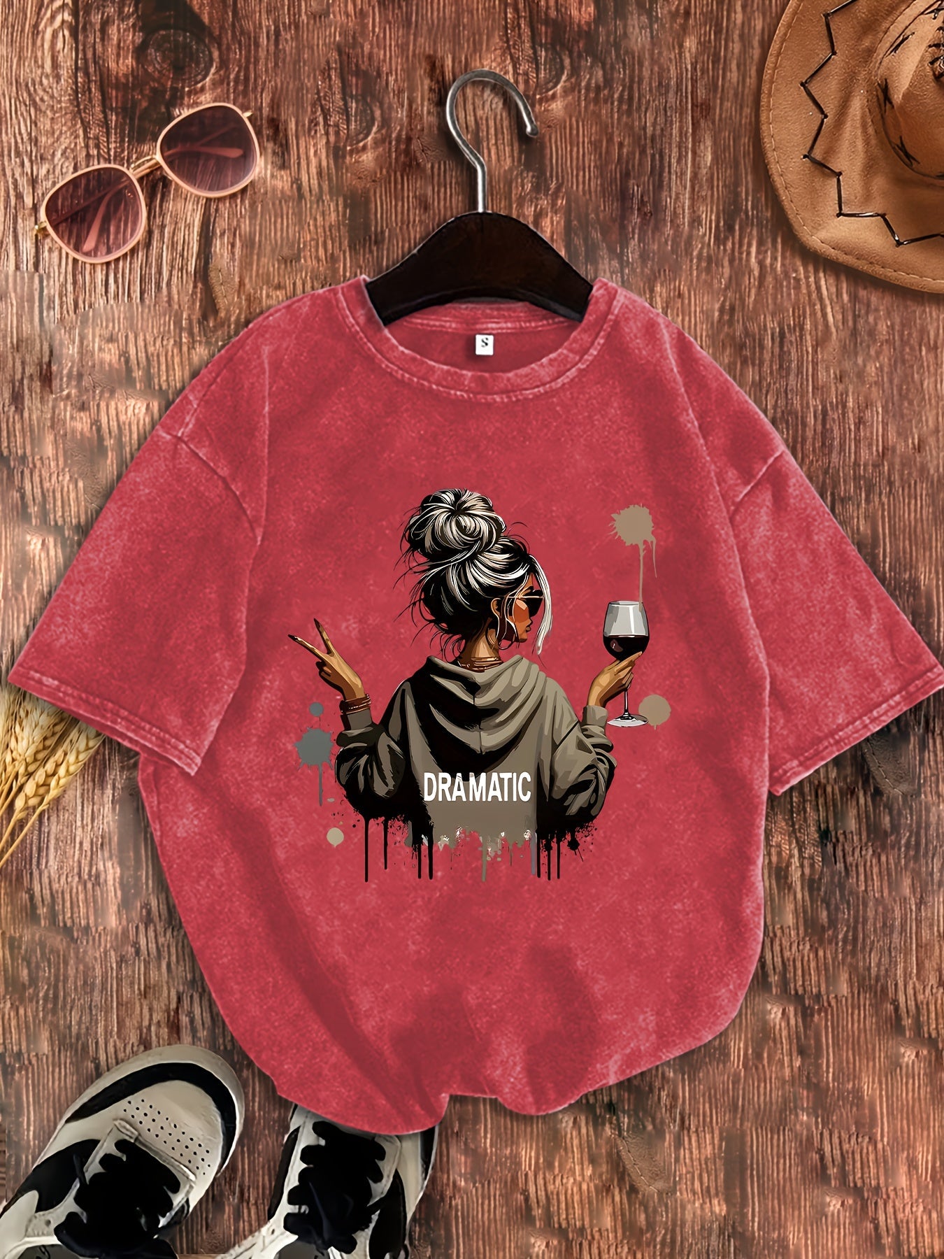 Damen Oversize T-Shirt Dramatic Print Streetstyle – Lässiges Statement-Shirt mit Grafik